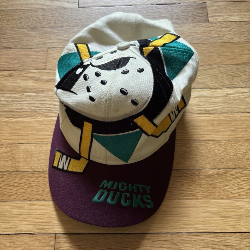 VTG Anaheim Mighty Ducks  Snapback Hat Cap 90s NHL Men Adjustable The Game Rare
